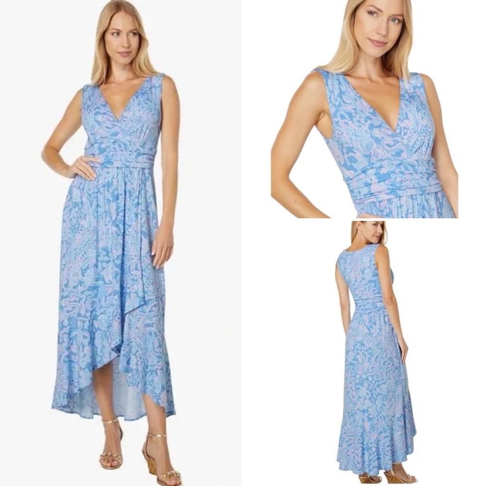 Lilly Pulitzer Moana maxi dress Boca Blue Sea What I Sea XS